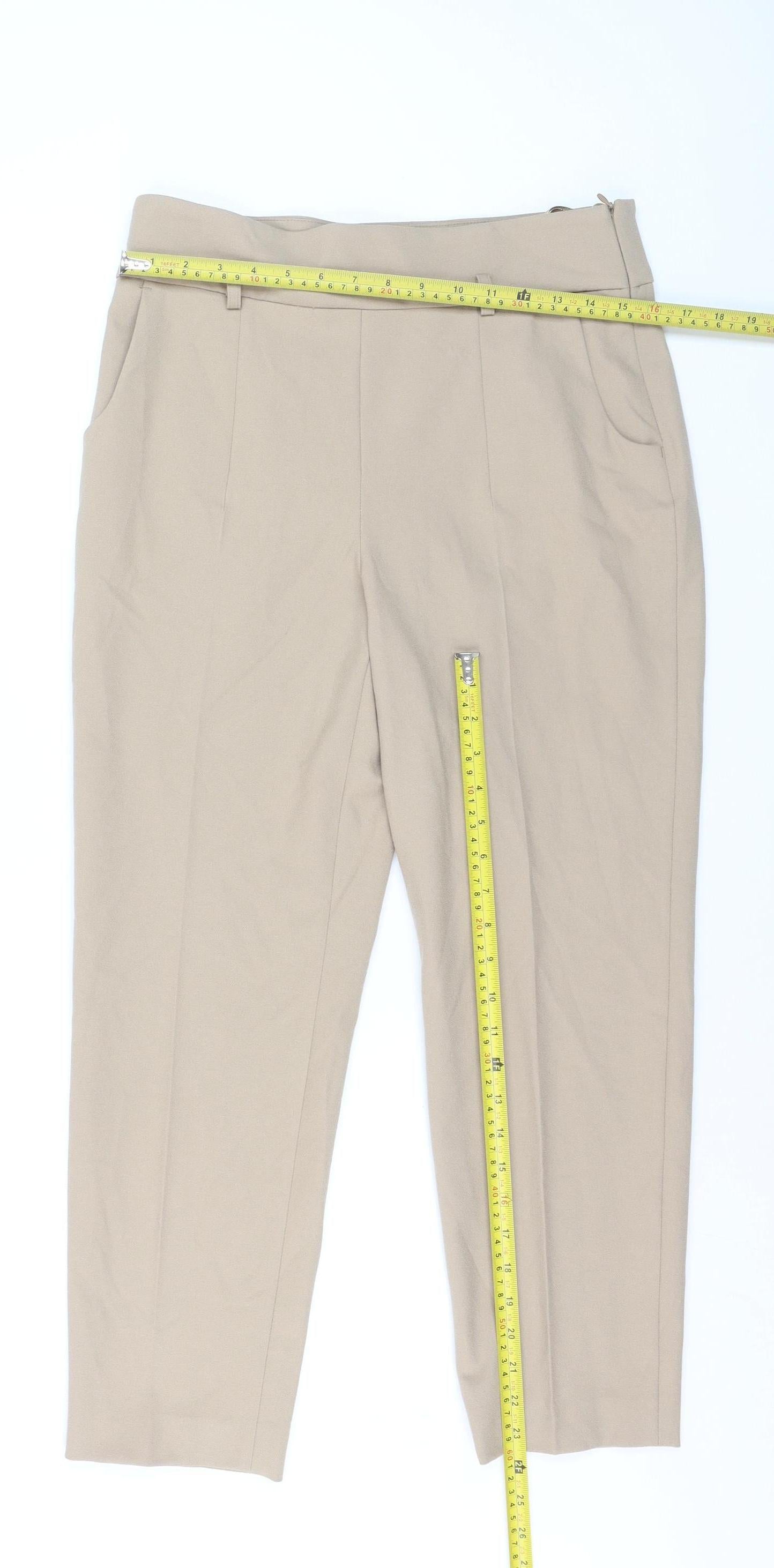 Madeleine Women’s Beige Slim Fit Petite Trousers UK 12S