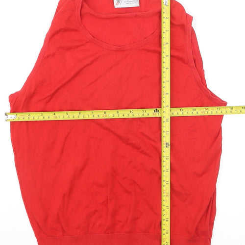 Austin Reed Women Red Cotton Sleeveless Vest Jumper L