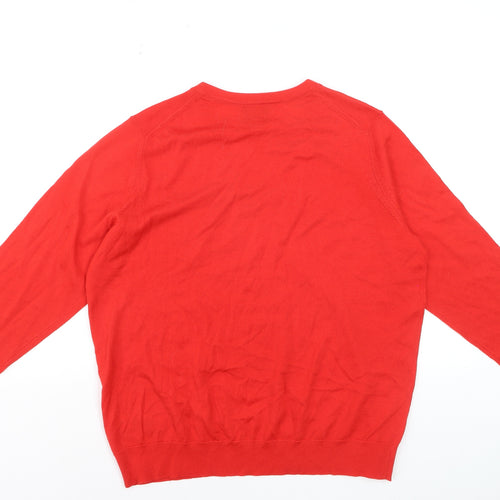 Marks and Spencer Women Red Size 16 Merino Wool Crew Neck Jumper