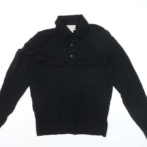 Marks and Spencer Men’s Black Merino Wool Collared Pullover Jumper M