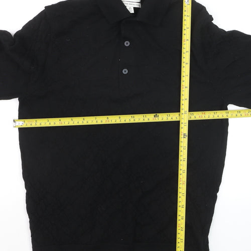 Marks and Spencer Men’s Black Merino Wool Collared Pullover Jumper M