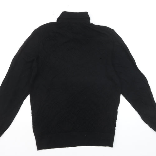 Marks and Spencer Men’s Black Merino Wool Collared Pullover Jumper M