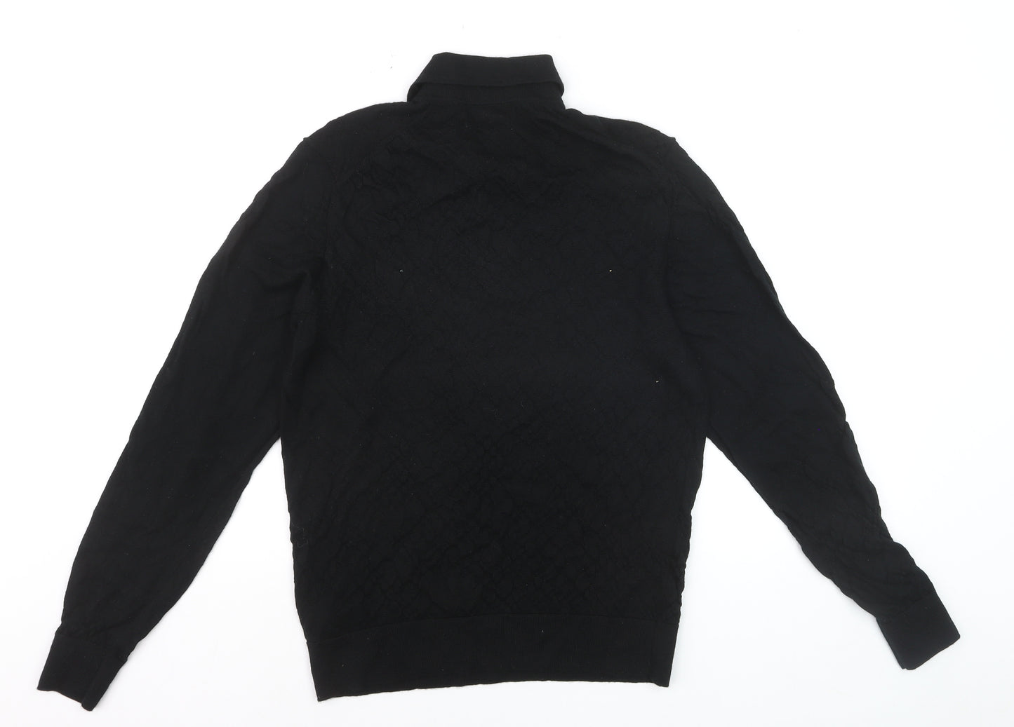 Marks and Spencer Men’s Black Merino Wool Collared Pullover Jumper M