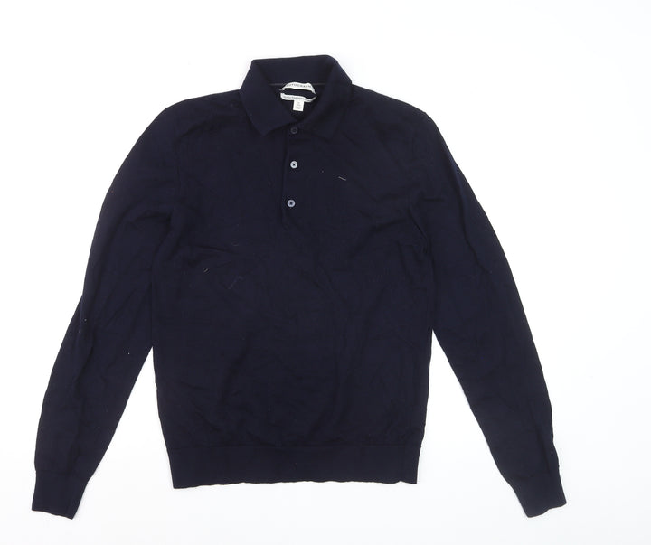 Marks and Spencer Men’s Blue Merino Wool Henley Jumper M