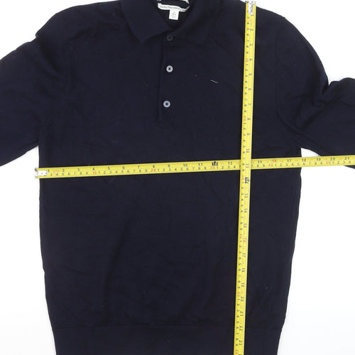 Marks and Spencer Men’s Blue Merino Wool Henley Jumper M