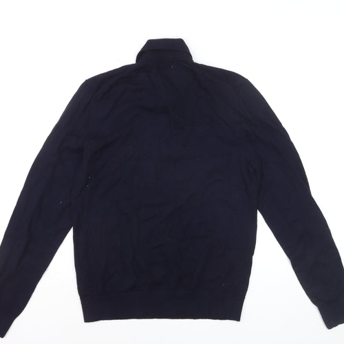 Marks and Spencer Men’s Blue Merino Wool Henley Jumper M