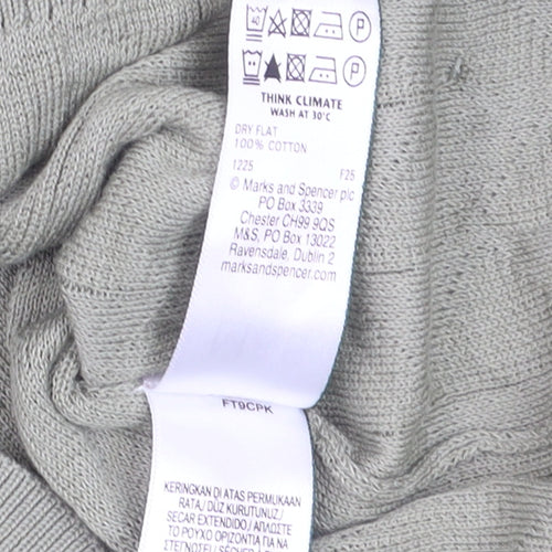 Marks and Spencer Mens Green Cotton Polo Jumper M Regular