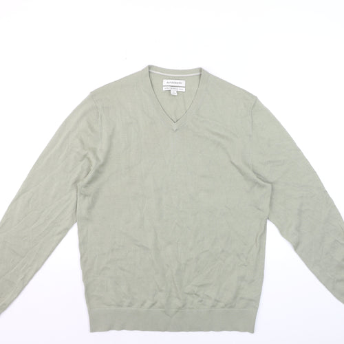 Marks and Spencer Men’s Green Merino Wool V-Neck Jumper M