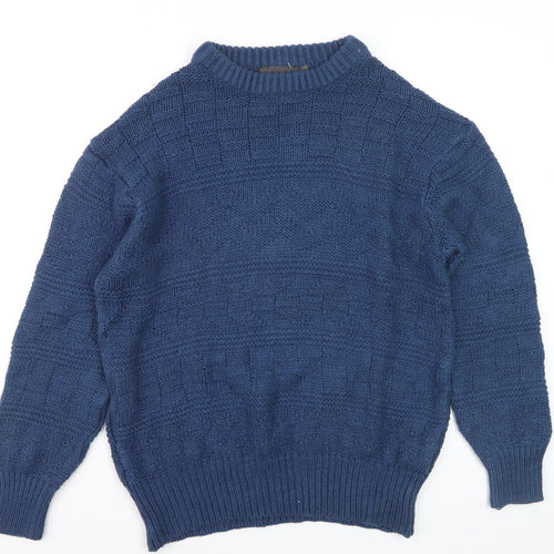 St. Ives Men’s Blue Textured Knit Crew Neck Jumper Size L
