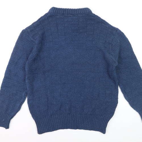 St. Ives Men’s Blue Textured Knit Crew Neck Jumper Size L