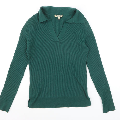 Marks and Spencer Autograph Green Wool Cashmere Collared Women's XS Jumper