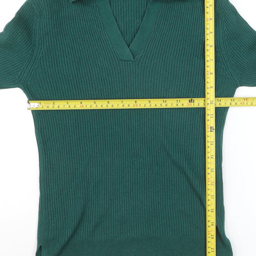 Marks and Spencer Autograph Green Wool Cashmere Collared Women's XS Jumper