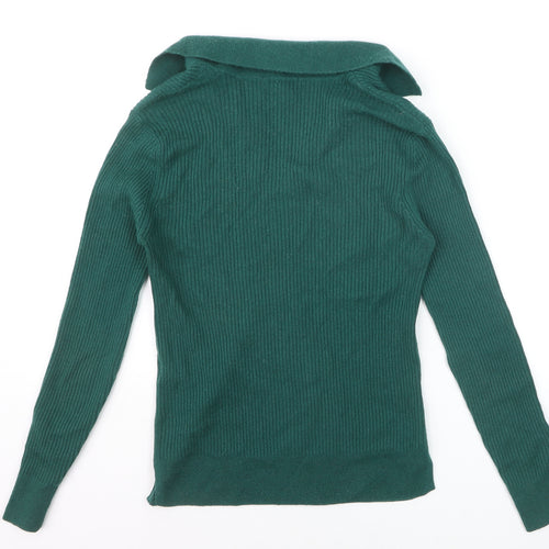 Marks and Spencer Autograph Green Wool Cashmere Collared Women's XS Jumper