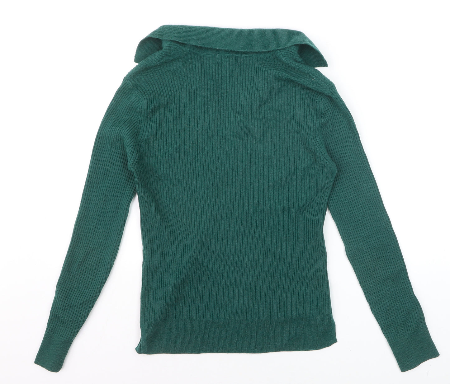 Marks and Spencer Autograph Green Wool Cashmere Collared Women's XS Jumper