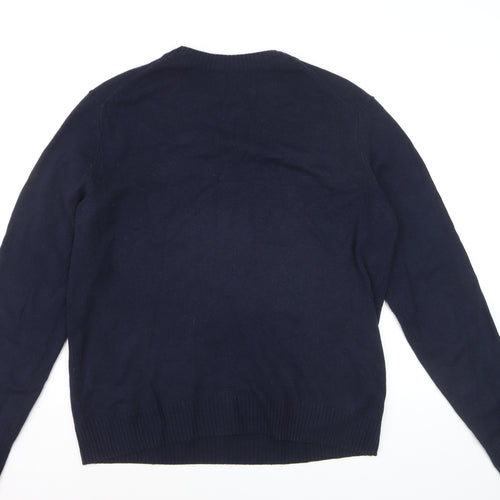 Marks and Spencer Men’s Blue Wool Crew Neck Jumper M Regular Fit