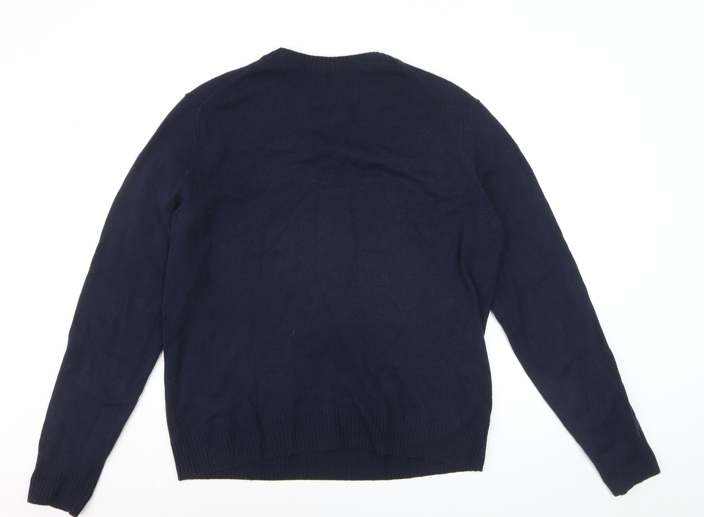 Marks and Spencer Men’s Blue Wool Crew Neck Jumper M Regular Fit