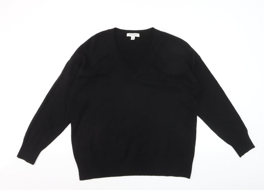 Marks and Spencer Men’s Black Cashmere V-Neck Jumper Size M