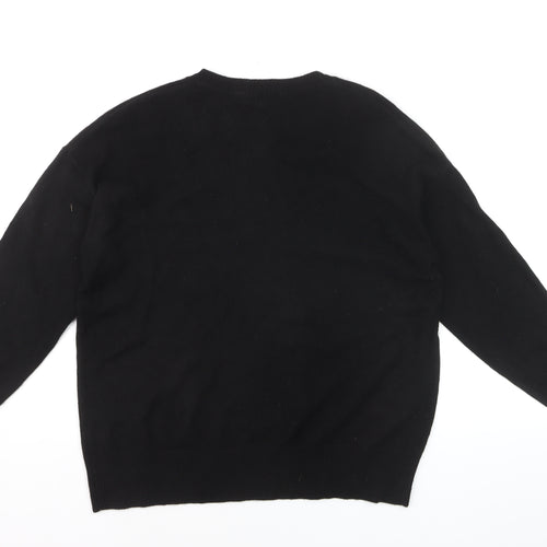 Marks and Spencer Men’s Black Cashmere V-Neck Jumper Size M