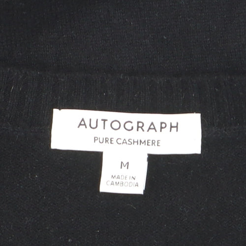 Marks and Spencer Men’s Black Cashmere V-Neck Jumper Size M