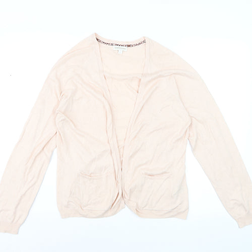 Monsoon Women’s Beige Cotton Blend Long Sleeve Open Cardigan L