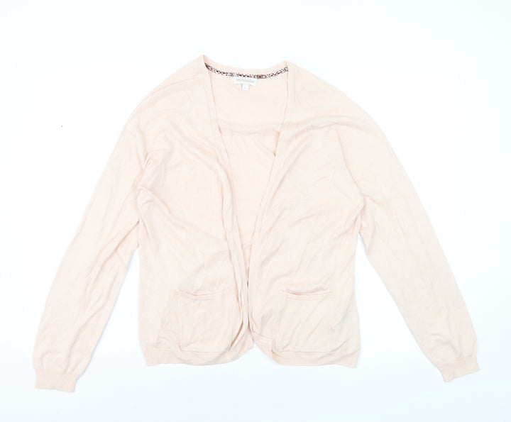 Monsoon Women’s Beige Cotton Blend Long Sleeve Open Cardigan L