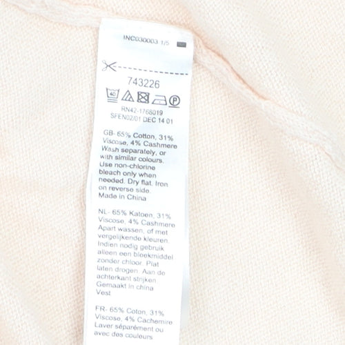 Monsoon Women’s Beige Cotton Blend Long Sleeve Open Cardigan L