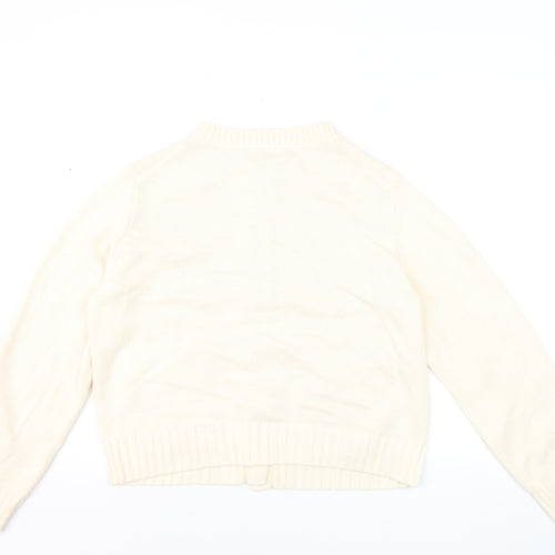 Marks and Spencer Women's Ivory Cotton Blend Button Cardigan M