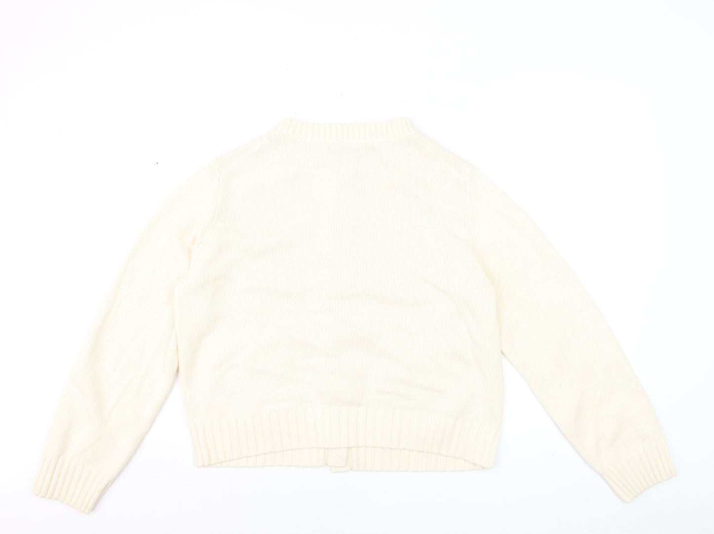 Marks and Spencer Women's Ivory Cotton Blend Button Cardigan M