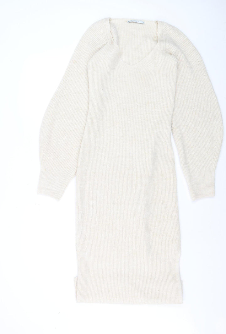 FW Bridge Women’s Beige Knit Bodycon Midi Dress Size 8