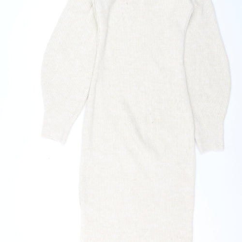 FW Bridge Women’s Beige Knit Bodycon Midi Dress Size 8