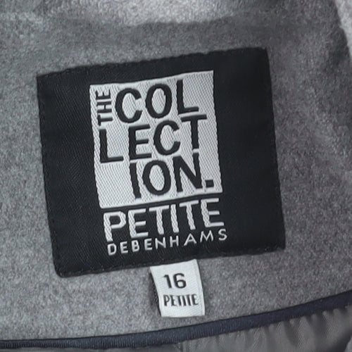 Debenhams The Collection Petite Grey Pea Coat Women’s Size 16