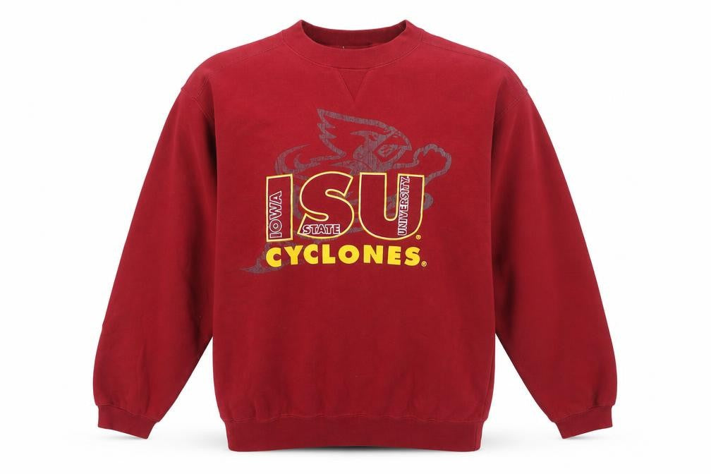 Front view of LF2 Apparel boys’ red iowa state cyclones pullover sweatshirt yxl