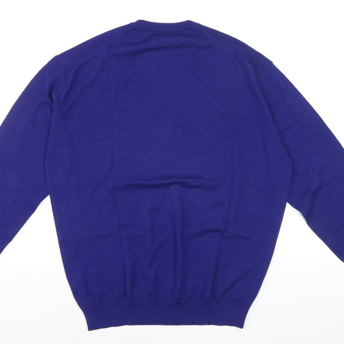 Zara Men’s Blue Wool Blend Crew Neck Jumper XL