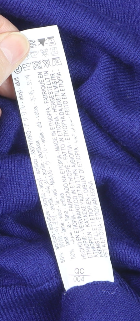 Zara Men’s Blue Wool Blend Crew Neck Jumper XL