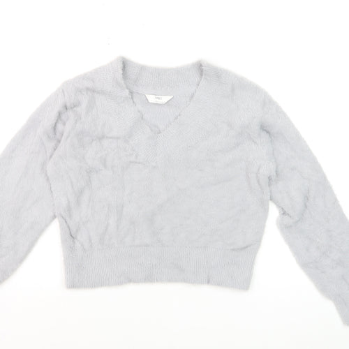 Marks and Spencer Women’s Grey V-Neck Soft Knit Jumper S