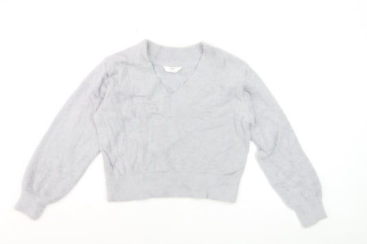 Marks and Spencer Women’s Grey V-Neck Soft Knit Jumper S