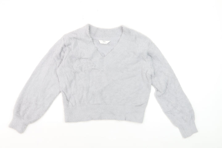 Marks and Spencer Women’s Grey V-Neck Soft Knit Jumper S