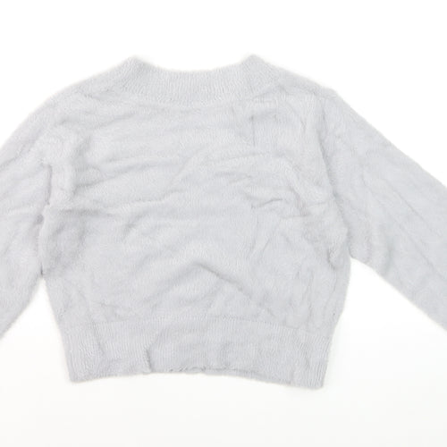 Marks and Spencer Women’s Grey V-Neck Soft Knit Jumper S