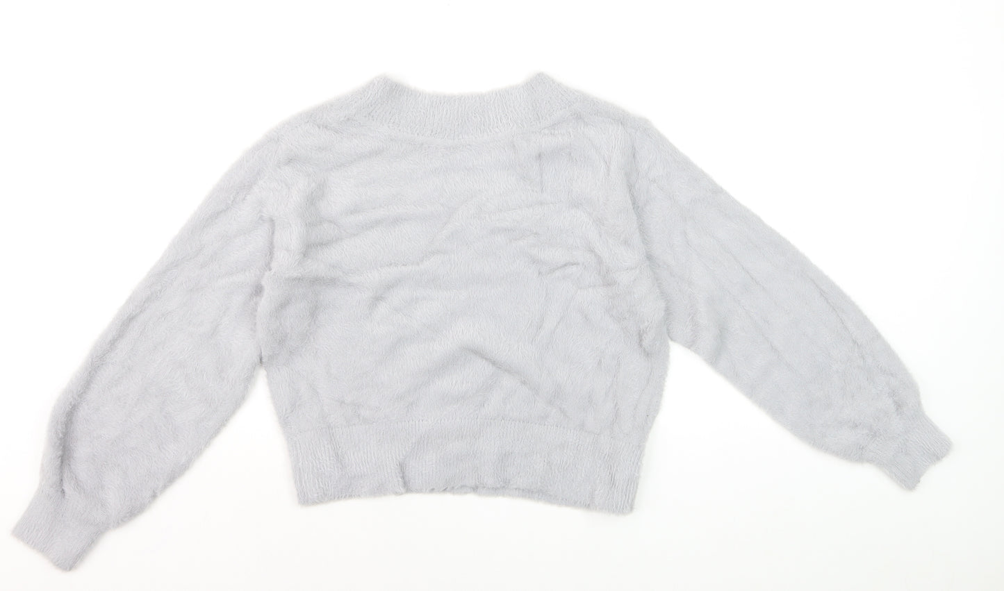 Marks and Spencer Women’s Grey V-Neck Soft Knit Jumper S
