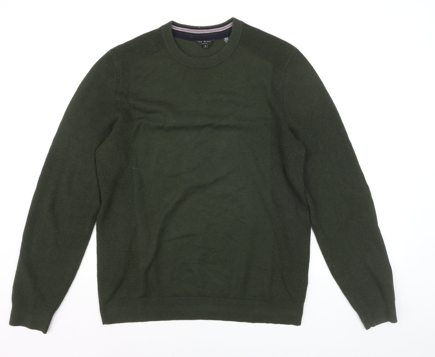Ted Baker Men's Green Wool Blend Crew Neck Pullover Jumper M