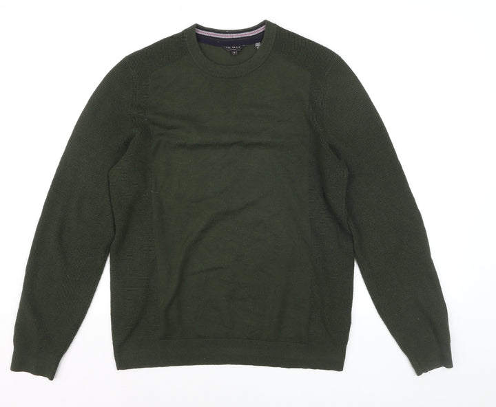 Ted Baker Men's Green Wool Blend Crew Neck Pullover Jumper M