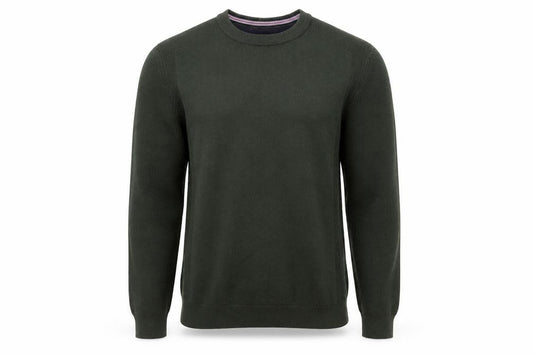 Front view of Ted Baker Men's Green Wool Blend Crew Neck jumper M