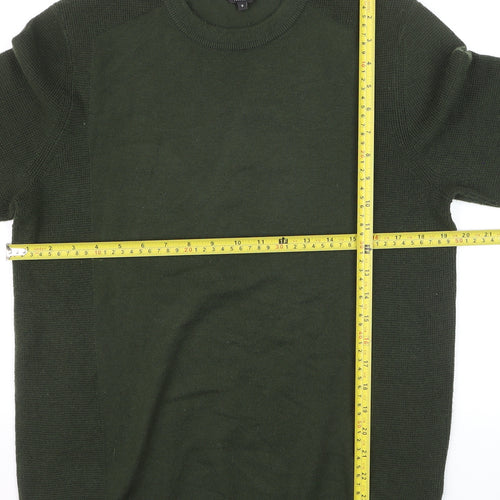 Ted Baker Men's Green Wool Blend Crew Neck Pullover Jumper M