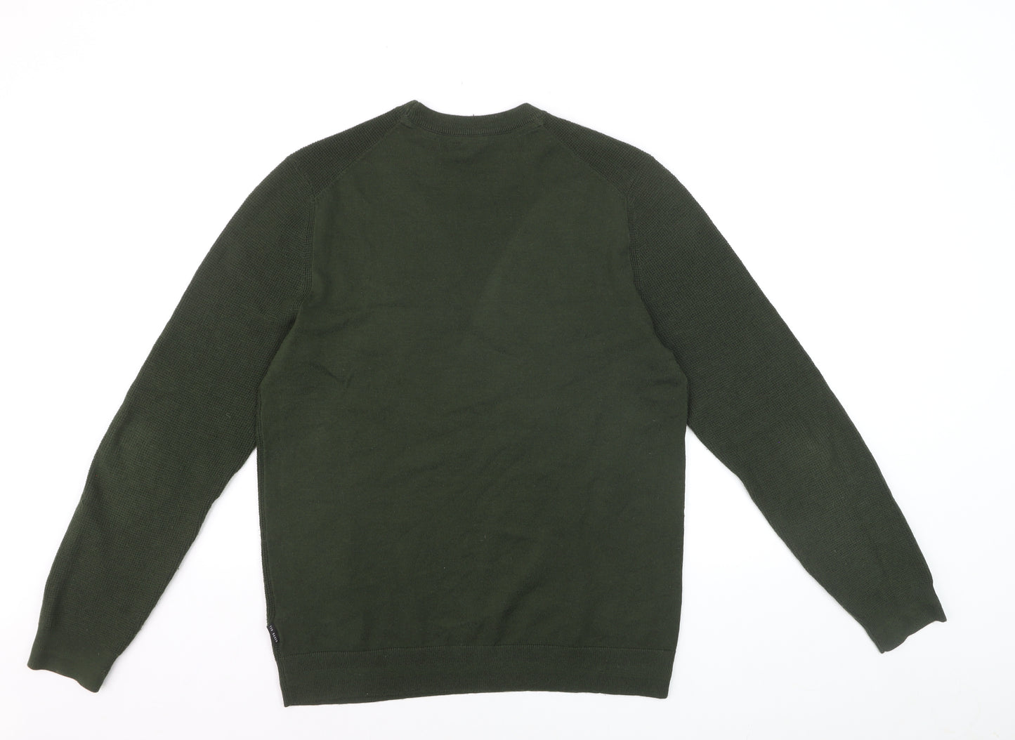 Ted Baker Men's Green Wool Blend Crew Neck Pullover Jumper M