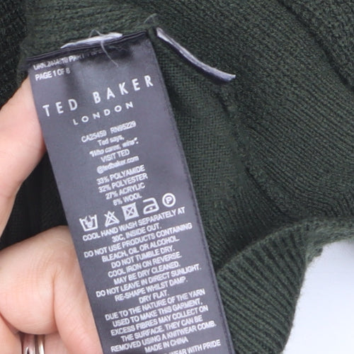 Ted Baker Men's Green Wool Blend Crew Neck Pullover Jumper M