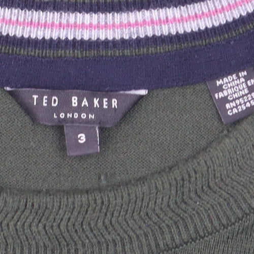 Ted Baker Men's Green Wool Blend Crew Neck Pullover Jumper M