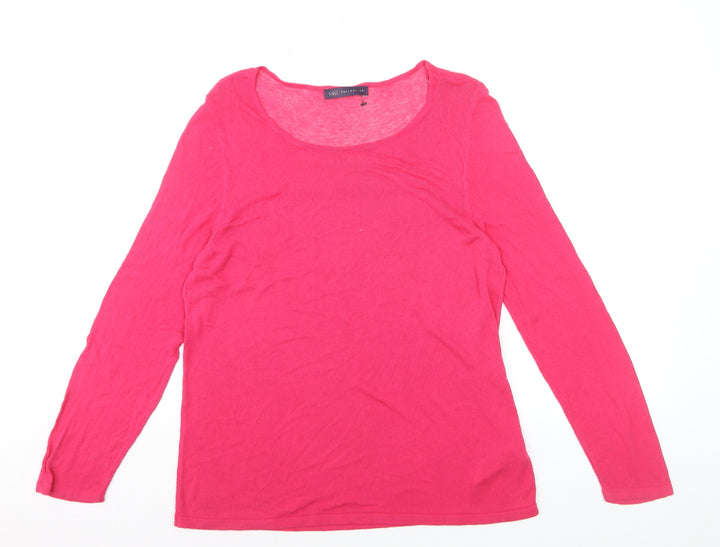 Marks and Spencer Women’s Pink Viscose Scoop Neck Long Sleeve Jumper Size 16