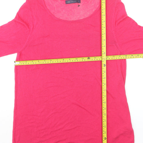 Marks and Spencer Women’s Pink Viscose Scoop Neck Long Sleeve Jumper Size 16