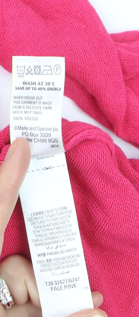 Marks and Spencer Women’s Pink Viscose Scoop Neck Long Sleeve Jumper Size 16