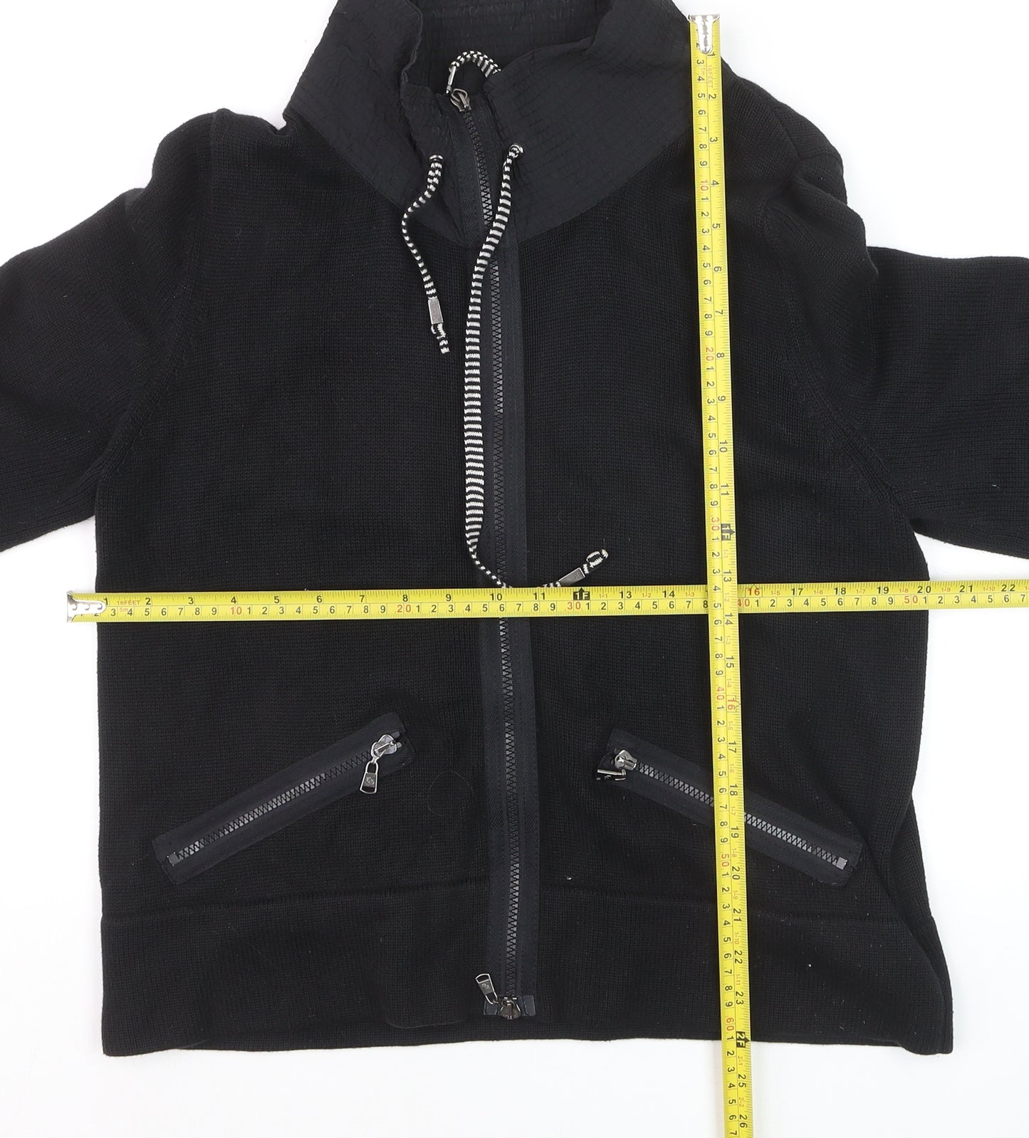 Betty Barclay Women Black Size 16 Full Zip Hoodie Jacket